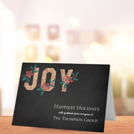 JOY Season's Greetings Corporate Business Holiday Karte