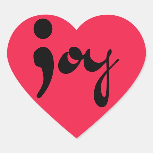 Joy Semicolon Heart Stickers (Vorderseite)