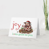Joy sieht gut aus auf You Funny Pig Weihnachten (Vorderseite)