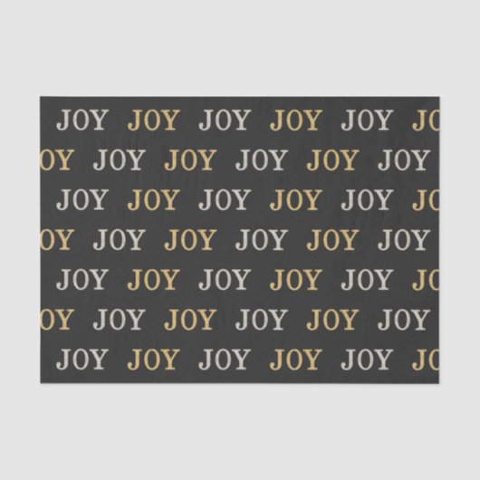 JOY (silber/goldener Glitzer) Seidenpapier (Vorderseite)