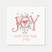 Joy Silvester Party Toast 2024 Serviette (Vorderseite)