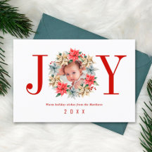 Joy Simple Farmhouse Poinsettia Wreath and Foto
