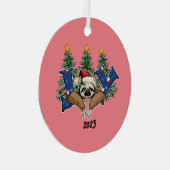 Joy Sloth Christmas Ornament Aus Metall (Vorderseite Rechts)