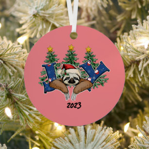 Joy Sloth Christmas Ornament Aus Metall