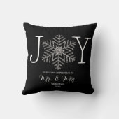 Joy Snowflake Erste Weihnachten als Mr & Mrs. Kissen (Rückseite)