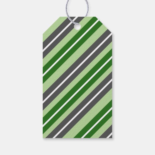 Joy Snowflake Evergreen & Gray Geschenkanhänger (Rückseite)