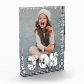 Joy Snowflake Family Christmas Holiday Photo Block (Links)