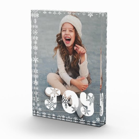Joy Snowflake Family Christmas Holiday Photo Block (Rechts)