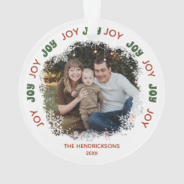 JOY Snowflake Frame Foto Ornament