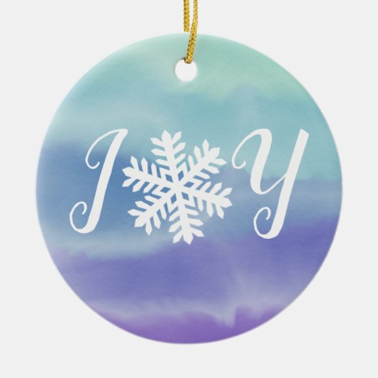 Joy Snowflake Keramik Ornament (Vorne)