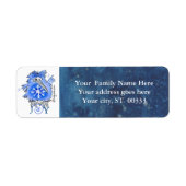 Joy Snowflake Kiwi Bird Blue Address Label (Vorne)