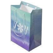 Joy Snowflake Mittlere Geschenktüte (Vorderseite Schrägansicht)
