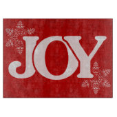 JOY Snowflake Pattern Elegantes Rotes Weihnachtsfe Schneidebrett (Vorderseite)