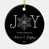 Joy Snowflake Unsere ersten Weihnachten als Großel Keramik Ornament (Vorne)