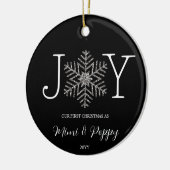 Joy Snowflake Unsere ersten Weihnachten als Großel Keramik Ornament (Links)