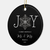 Joy Snowflake Unsere ersten Weihnachten als Mr. & Keramik Ornament (Links)