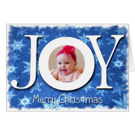 Joy Snowflakes Christmas Foto Card