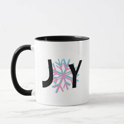Joy Snowflakes Pink Blue 3D Tasse (Links)