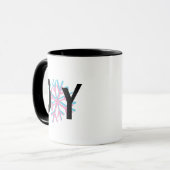 Joy Snowflakes Pink Blue 3D Tasse (Vorderseite Links)