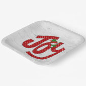 Joy Snowman auf White Birch Pappteller (Gewinkelt)