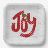 Joy Snowman auf White Birch Pappteller (Vorderseite)