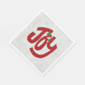 Joy Snowman auf White Birch Serviette (Ecke)