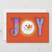 Joy Snowman Feiertagskarte (Vorderseite)