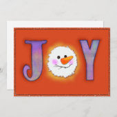 Joy Snowman Feiertagskarte (Vorne/Hinten)