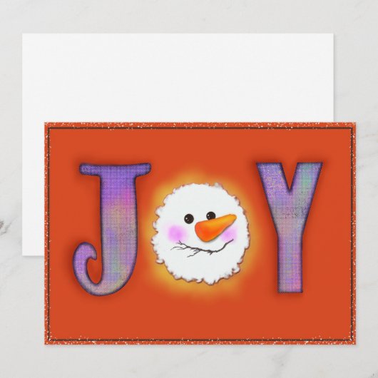 Joy Snowman Feiertagskarte (Vorne/Hinten)