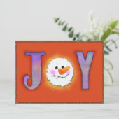 Joy Snowman Feiertagskarte (Stehend Vorderseite)