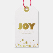 Joy | Spaß Weihnachten White & Gold Mini Geschenkanhänger (Vorderseite)