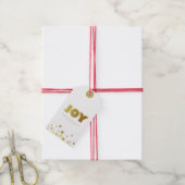 Joy | Spaß Weihnachten White & Gold Mini Geschenkanhänger (Mit Garn)