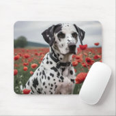 **"Joy Spots: Dalmatiner in einem roten Mohnfeld"* Mousepad (Mit Mouse)