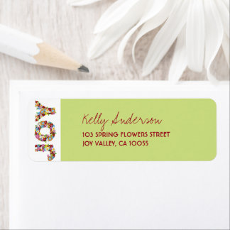 JOY Spring Flowers Girl Baby Shower Rücksendeadres