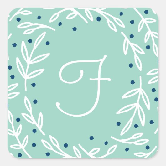 Joy Square Monogram Stickers (Vorderseite)