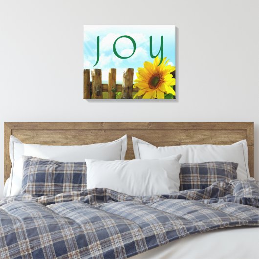 JOY Stretched Canvas Print Leinwanddruck (Insitu (Schlafzimmer))