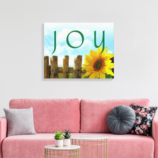 JOY Stretched Canvas Print Leinwanddruck (Insitu (Wohnzimmer))