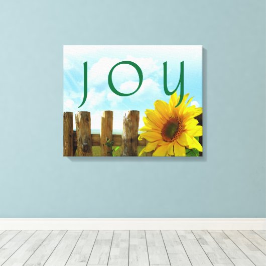 JOY Stretched Canvas Print Leinwanddruck (Insitu (Holzboden))