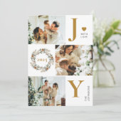Joy Stylish Modern Foto Collage | Gold Weihnachten (Stehend Vorderseite)