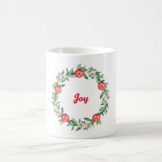 Joy Tasse | Pink Floral Pomegranat Wreath Design (Mittel)