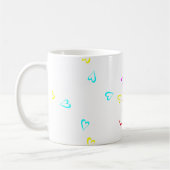 Joy Text farbenfrohe Herzen Kaffeetasse (Links)