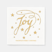 JOY Text Imitats Gold Glitzer Look & Custom Title Serviette (Vorderseite)