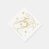 JOY Text Imitats Gold Glitzer Look & Custom Title Serviette (Ecke)