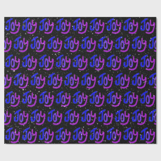 Joy Text mit Schneeflocken Geschenkpapier (Flach)