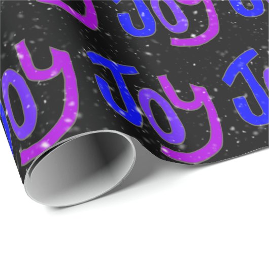 Joy Text mit Schneeflocken Geschenkpapier (Rolleneckpunkt)