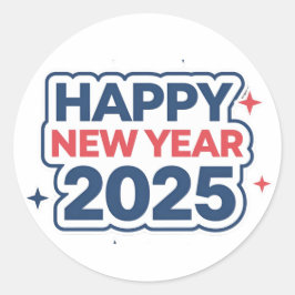"Joy The New Year 2025: Round Stickers" Runder Aufkleber