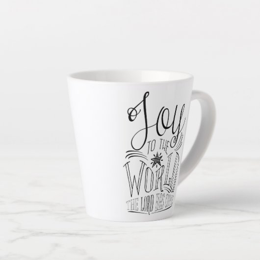 Joy the World Christlich Christmas Latte Tasse (Rechte Ecke)