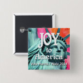 Joy to America Harris Walz Button (Vorne & Hinten)