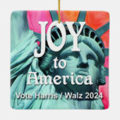 Joy to America Harris Walz Keramikornament (Rückseite)