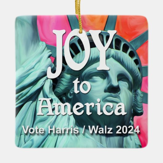 Joy to America Harris Walz Keramikornament (Vorderseite)
